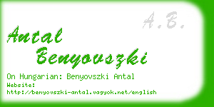 antal benyovszki business card